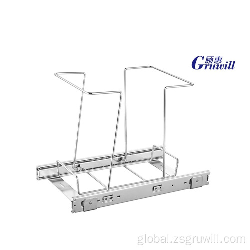 Kitchen Rack Storage kitchen built-in trash bin single cabinet waste bin Supplier